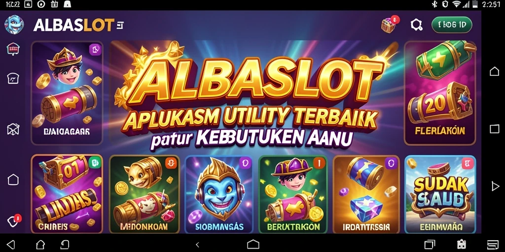 Tangkapan layar menunjukkan antarmuka aplikasi ALBASLOT yang intuitif dan mudah digunakan.