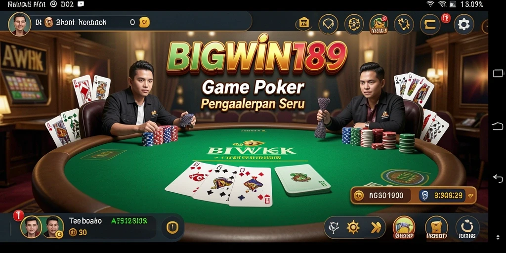 Screenshot BIGWIN189 menampilkan suasana gameplay Poker yang mendebarkan.