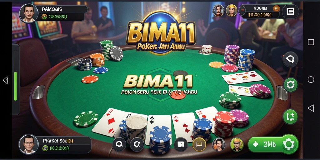 Tampilan gameplay Poker yang menarik dan mendebarkan di BIMA11.
