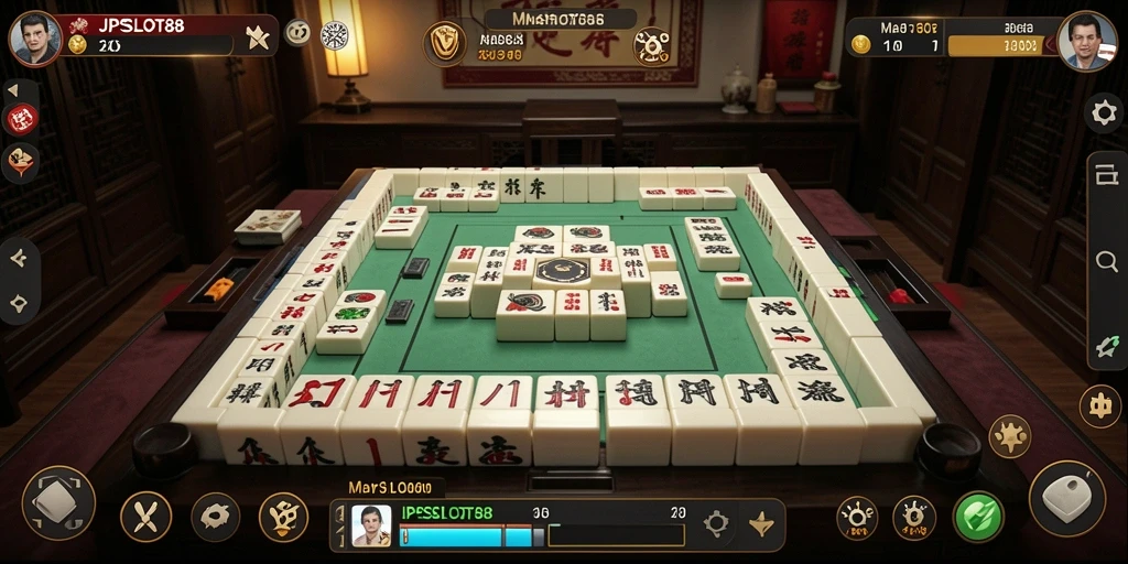 Screenshot utama menunjukkan gameplay Mahjong yang menarik dan strategis.