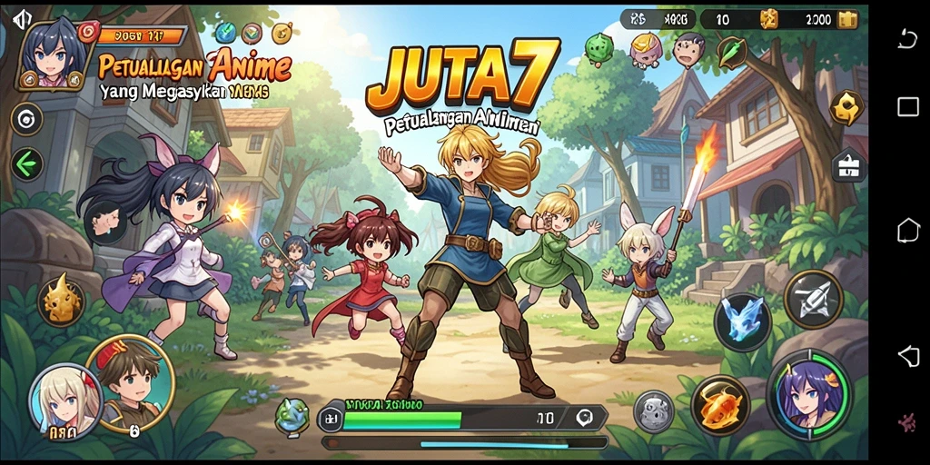 Tampilan screenshot JUTA7 dengan karakter Anime dan petualangan seru.