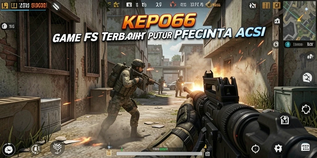 Gameplay intens KEPO66 dengan aksi tembak-menembak yang seru.
