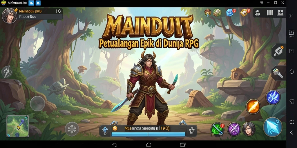 Tangkapan layar menampilkan pertempuran epik dalam game MAINDUIT.