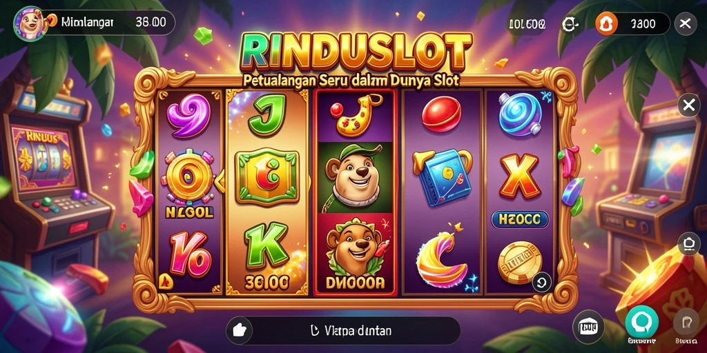 Tampilan dinamis gameplay RINDUSLOT dalam petualangan seru.
