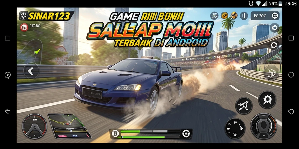 Tangkapan layar SINAR123 menampilkan balapan mobil yang seru dan mendebarkan.