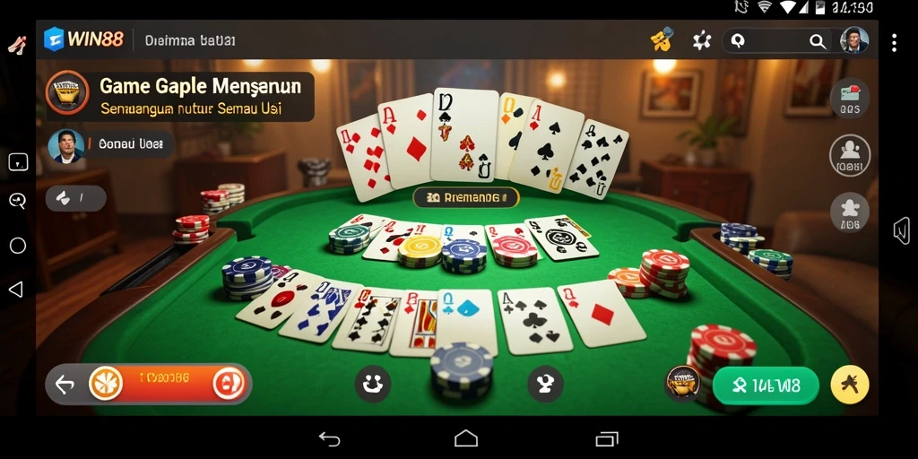 Tampilan menarik gameplay Gaple yang seru dan menantang.